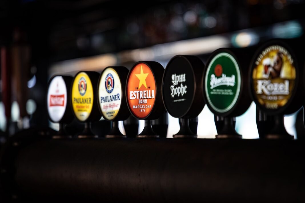 Bars near Yankee Stadium - row of beer taps at a Bronx sports bar