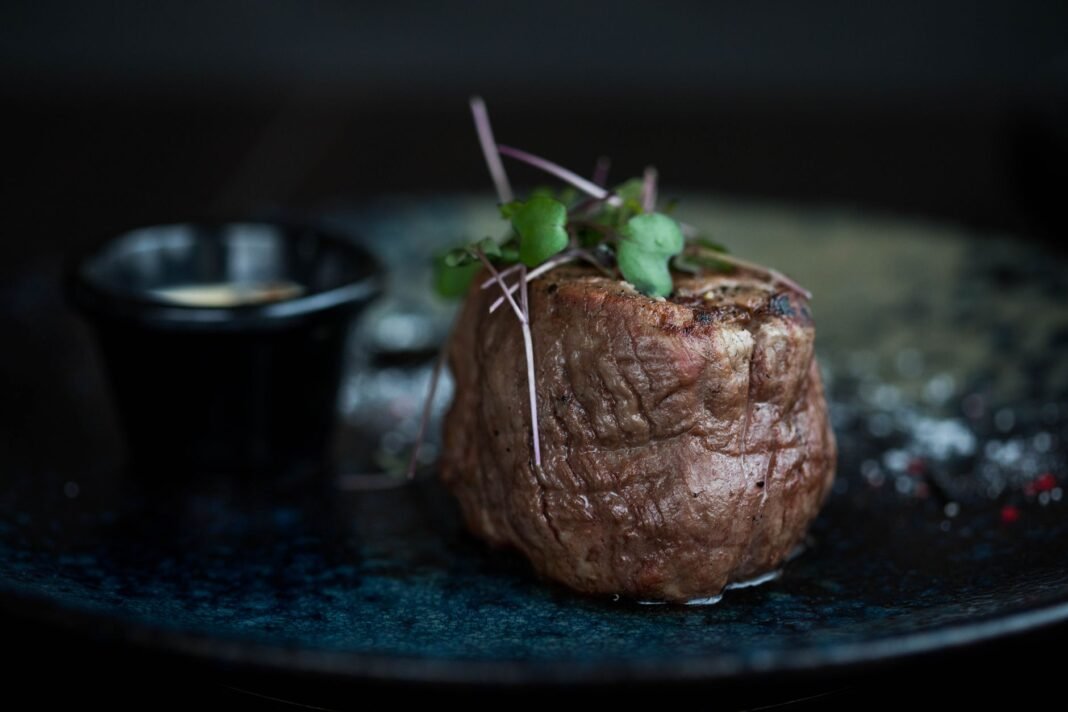Restaurants near Madison Square Garden - a plated steak dinner in New York City